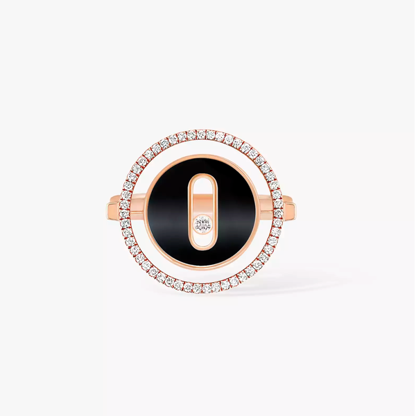 MESSIKA Lucky Move SM Onyx Pink Gold Diamond Ring