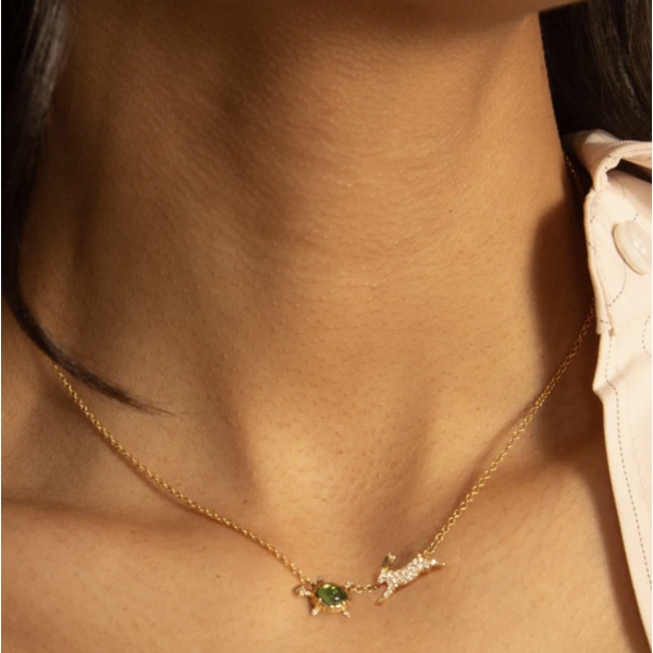 MONICA RICH KOSANN The Tortoise and the Hare Necklace in 18K Yellow Gold