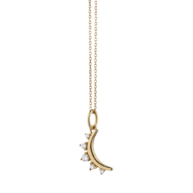 MONICA RICH KOSANN April Diamond "Moon" 18K Gold Birthstone Necklace