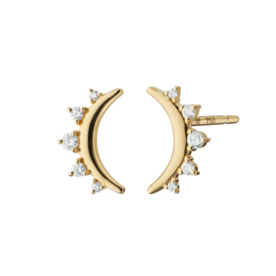 MONICA RICH KOSANN Diamond Moon Stud Earrings in 18K Yellow Gold