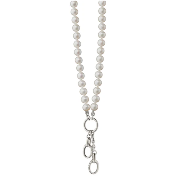 MONICA RICH KOSANN 18" "Design Your Own" Sterling Silver Pearl Charm Chain Necklace, 2 Charm Stations
