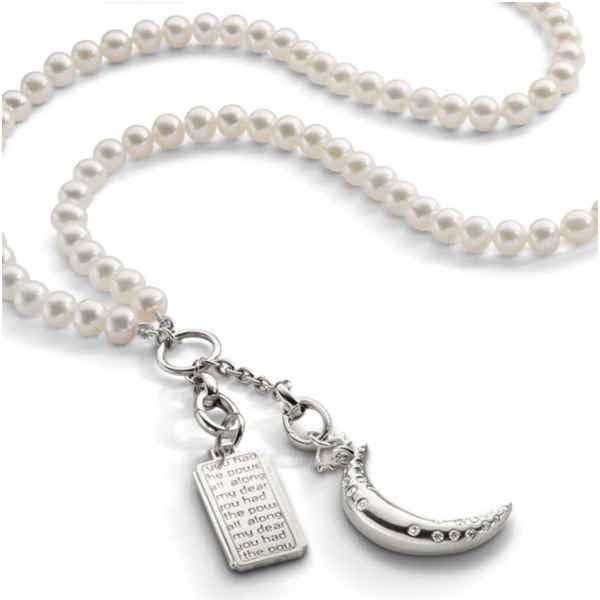 MONICA RICH KOSANN 18" "Design Your Own" Sterling Silver Pearl Charm Chain Necklace, 2 Charm Stations