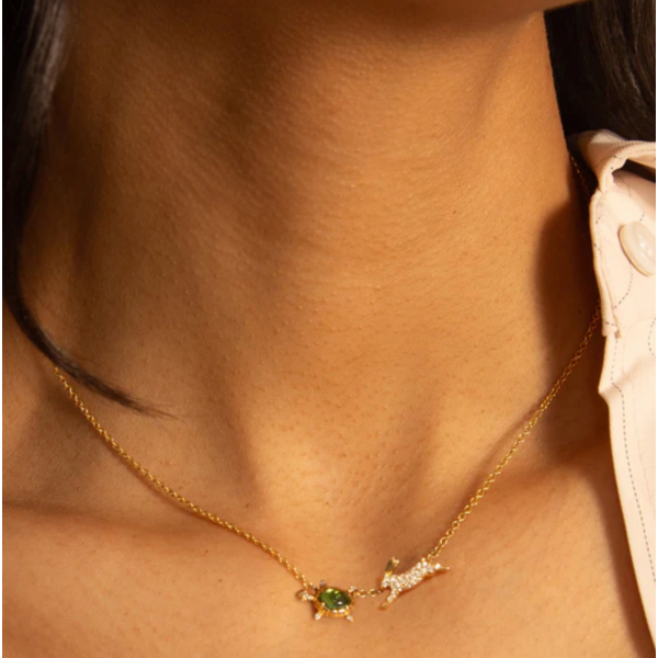 MONICA RICH KOSANN The Tortoise and the Hare Necklace in 18K Yellow Gold
