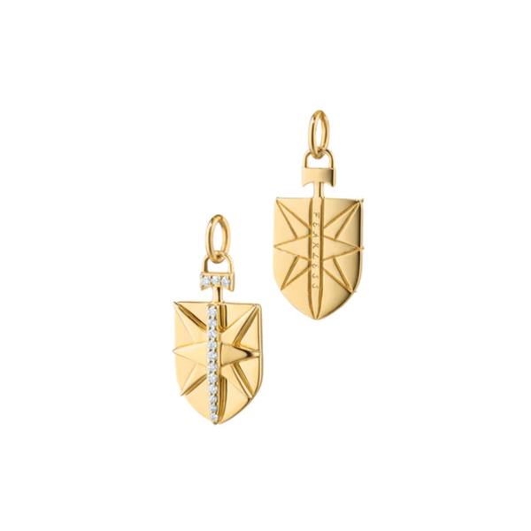 MONICA RICH KOSANN Mini Fearless Shield with Diamonds
