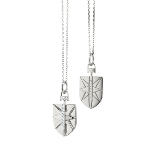 MONICA RICH KOSANN Mini Fearless Shield with White Sapphire