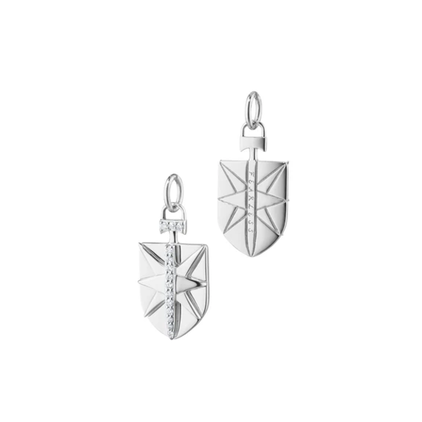 MONICA RICH KOSANN Mini Fearless Shield with White Sapphire