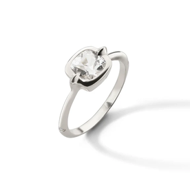 MONICA RICH KOSANN "Points North" Round Rock Crystal Ring with White Sapphires