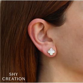SHY CREATION INC SC55027486 - 14ky 2.37 MOP Clover Studs