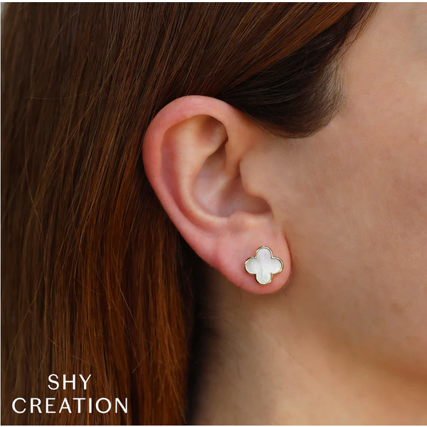 SHY CREATION INC SC55027486 - 14ky 2.37 MOP Clover Studs