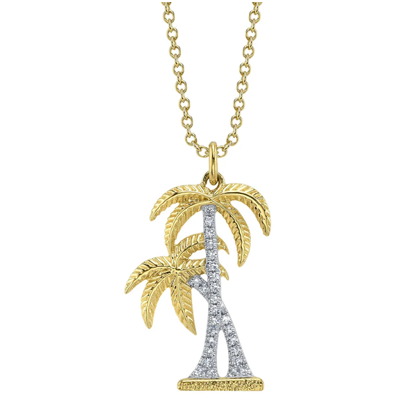 SHY CREATION INC SC55028393RD - 14kt .07 Dia Palm Tree Neck