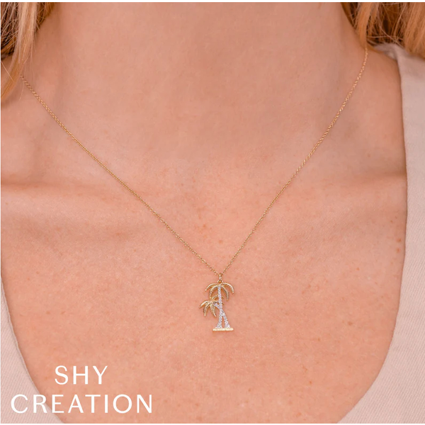 SHY CREATION INC SC55028393RD - 14kt .07 Dia Palm Tree Neck