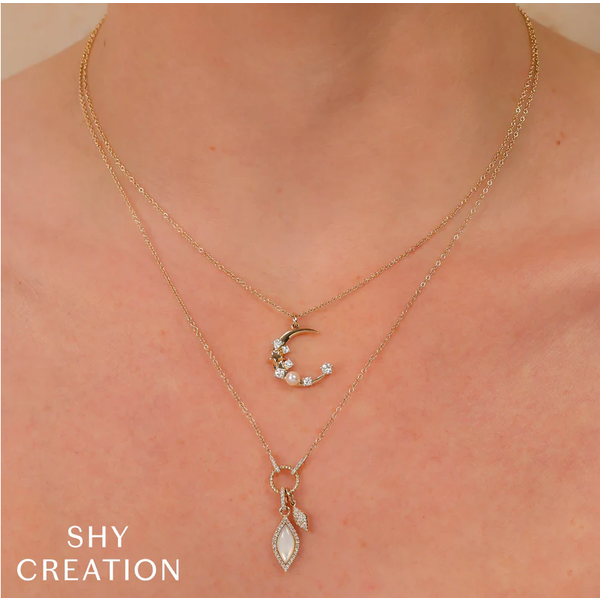 SHY CREATION INC SC55027635 - 14ky .30 Dia Pearl Moon Pendant
