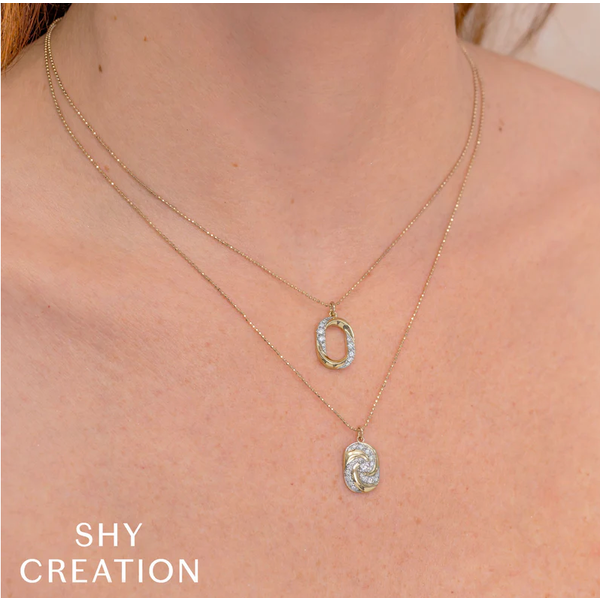 SHY CREATION INC SC55028858RD - 14kyw .38 Dia Oval Pendant