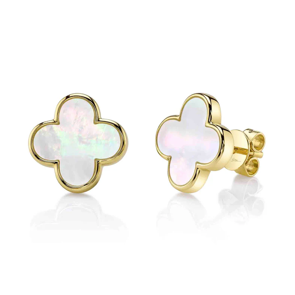 SHY CREATION INC SC55027486 - 14ky 2.37 MOP Clover Studs
