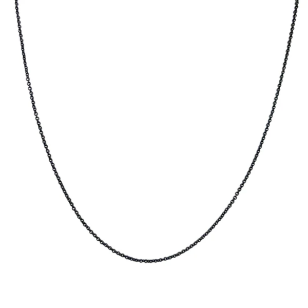 MONICA RICH KOSANN Black Steel "Charlie" Chain 32"