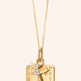 MONICA RICH KOSANN "She is Fierce" Medallion with Diamond in 18K Yellow Gold