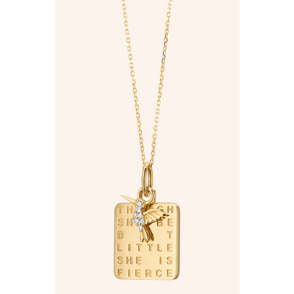 MONICA RICH KOSANN "She is Fierce" Medallion with Diamond in 18K Yellow Gold