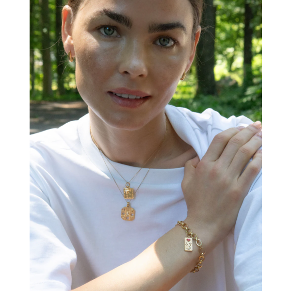 MONICA RICH KOSANN "She is Fierce" Medallion with Diamond in 18K Yellow Gold