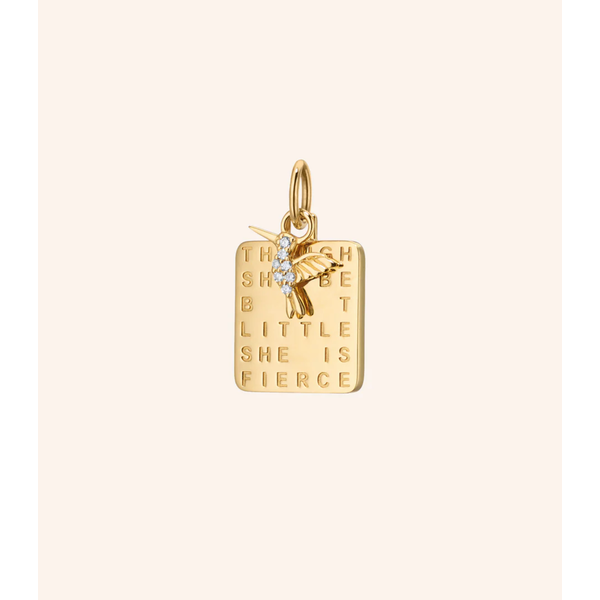 MONICA RICH KOSANN "She is Fierce" Medallion with Diamond in 18K Yellow Gold