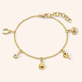 MONICA RICH KOSANN “My Lucky Charm” Bracelet in 18K Yellow Gold