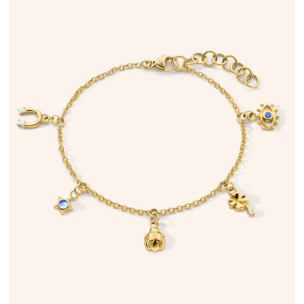 MONICA RICH KOSANN “My Lucky Charm” Bracelet in 18K Yellow Gold