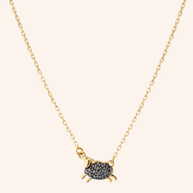 MONICA RICH KOSANN The "Black Sheep" Necklace with Black Diamonds in 18K Yellow Gold