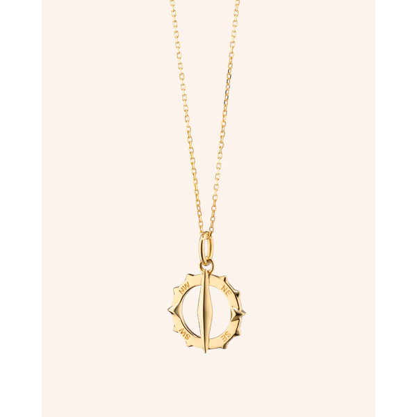 MONICA RICH KOSANN Small "Points North" Compass in 18K Yellow Gold NE, SE, SW, and NW Coordinates on edges