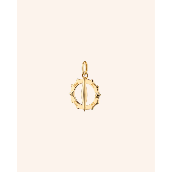 MONICA RICH KOSANN Small "Points North" Compass in 18K Yellow Gold NE, SE, SW, and NW Coordinates on edges