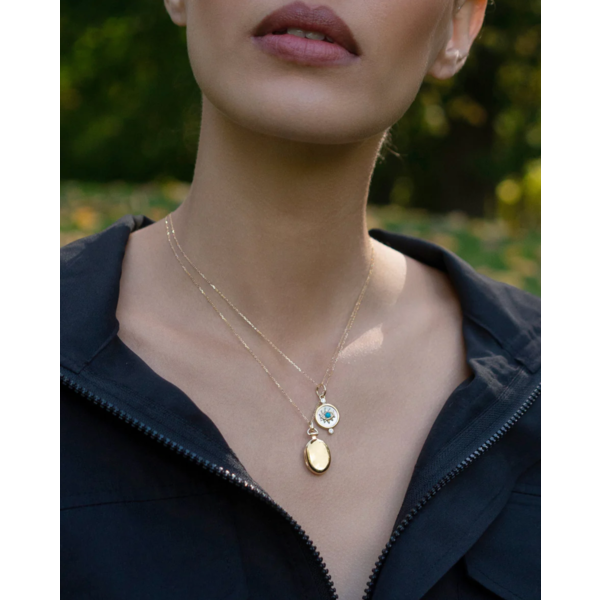 MONICA RICH KOSANN 18kt Yellow Gold Petite "Anna" Locket Necklace