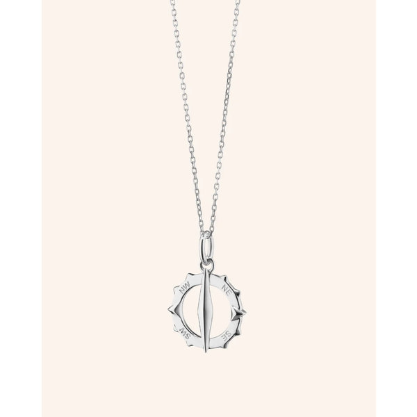 MONICA RICH KOSANN Small "Points North" Compass in Sterling Silver NE, SE, SW, and NW Coordinates on edges