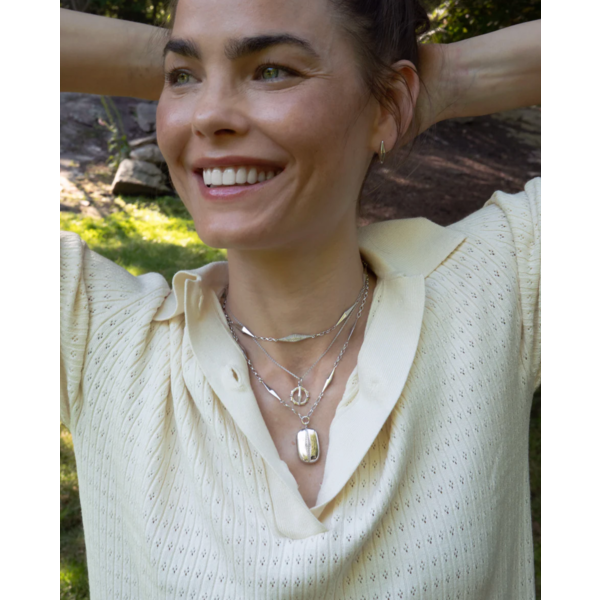 MONICA RICH KOSANN Small "Points North" Compass in Sterling Silver NE, SE, SW, and NW Coordinates on edges