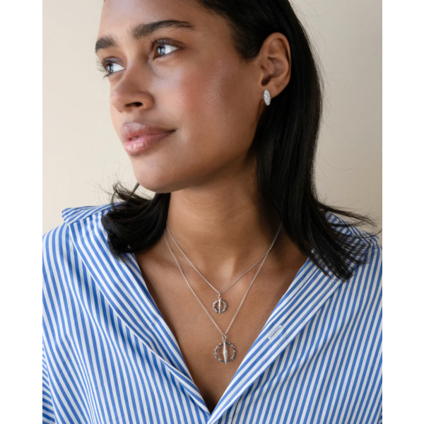 MONICA RICH KOSANN Small "Points North" Compass in Sterling Silver NE, SE, SW, and NW Coordinates on edges