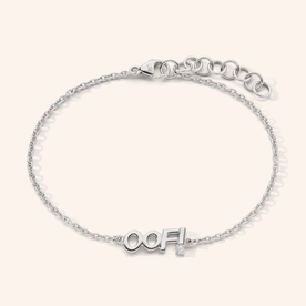 MONICA RICH KOSANN Sterling Silver "OOF" Bracelet with White Sapphire
