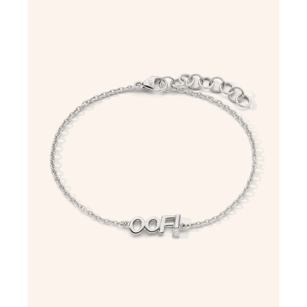 MONICA RICH KOSANN Sterling Silver "OOF" Bracelet with White Sapphire