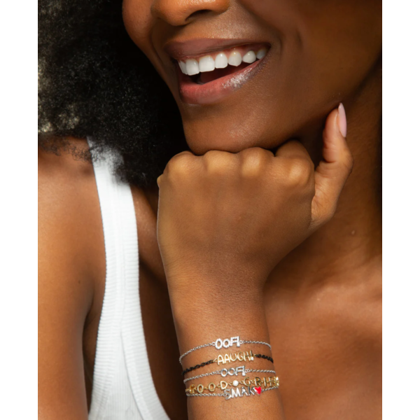 MONICA RICH KOSANN Sterling Silver "OOF" Bracelet with White Sapphire