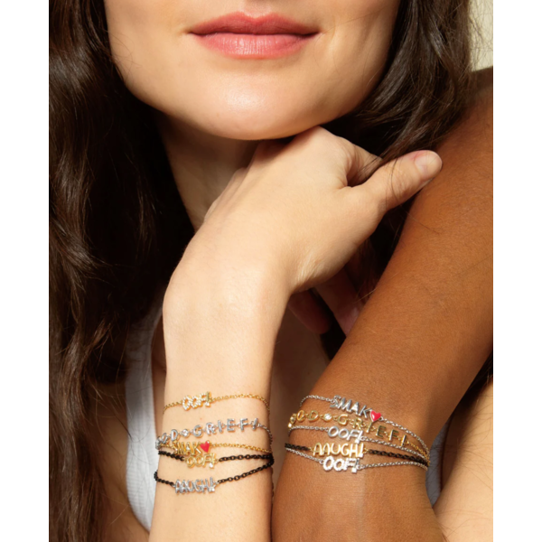 MONICA RICH KOSANN Sterling Silver "OOF" Bracelet with White Sapphire