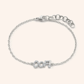 MONICA RICH KOSANN Sterling Silver "OOF" Bracelet with Pave White Sapphire