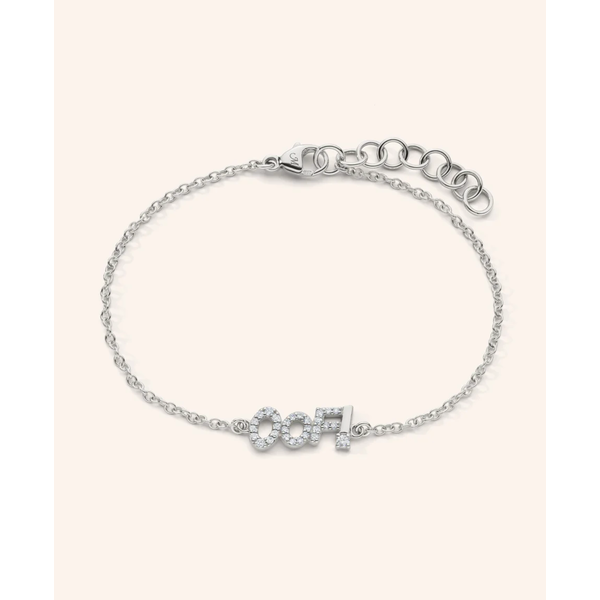 MONICA RICH KOSANN Sterling Silver "OOF" Bracelet with Pave White Sapphire