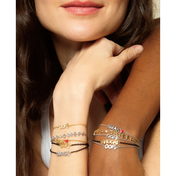 MONICA RICH KOSANN Sterling Silver "OOF" Bracelet with Pave White Sapphire