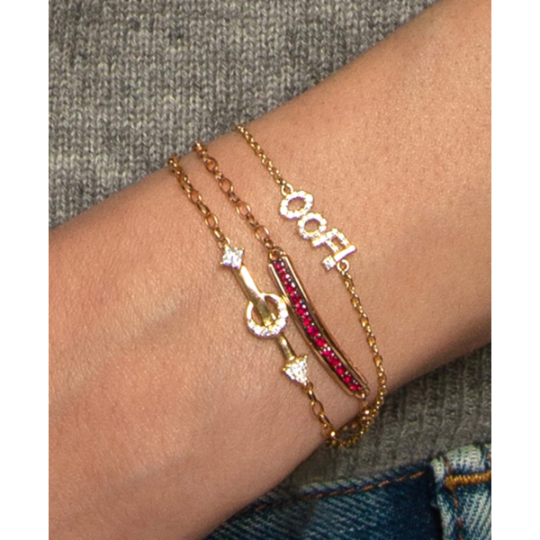 MONICA RICH KOSANN 18K Gold and Diamond "OOF" Bracelet