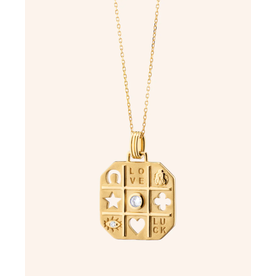 MONICA RICH KOSANN "Tokens of Luck" Medallion with Center Diamond in 18K Yellow Gold