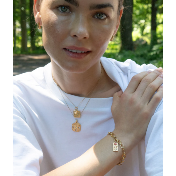 MONICA RICH KOSANN "Tokens of Luck" Medallion with Center Diamond in 18K Yellow Gold