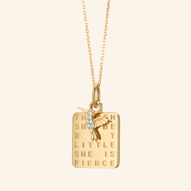 MONICA RICH KOSANN "She is Fierce" Medallion with Diamond in 18K Yellow Gold