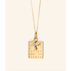 MONICA RICH KOSANN "She is Fierce" Medallion with Diamond in 18K Yellow Gold