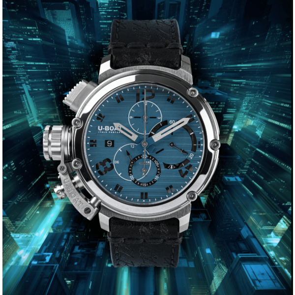 U-BOAT CHIMERA 46MM CHRONO SS BLU