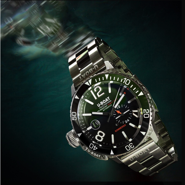 U-BOAT SOMMERSO CERAMIC GREEN/MT BRACELET