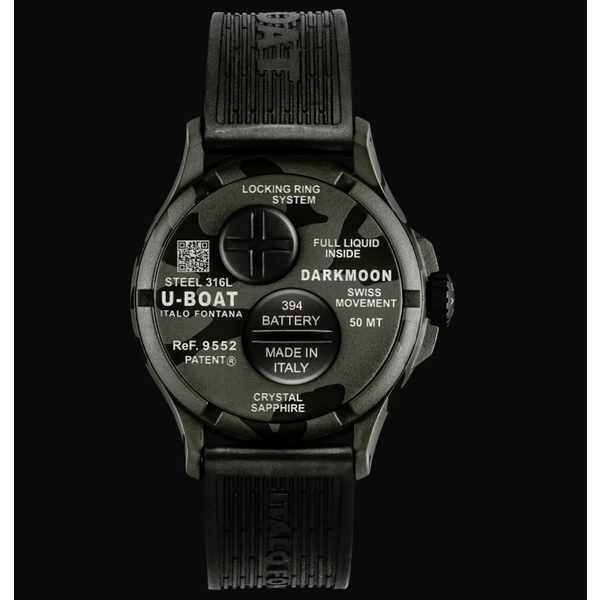U-BOAT DARKMOON 40 MM BK GREY CURVED CAMOUFLAGE