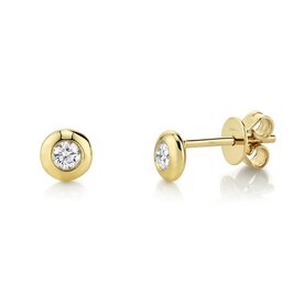 SHY CREATION INC 14kt Yellow Gold .22ct Diamond Bezel Studs
