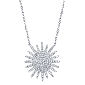 SHY CREATION INC 14kt White Gold .43 Diamond Starburst Necklace