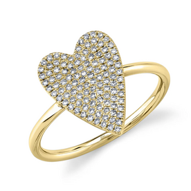 SHY CREATION INC 14kt Yellow Gold .26 Diamond Pave Heart Ring